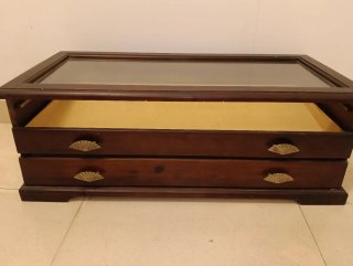 Cajonera organizadora de madera con 2 cajones
