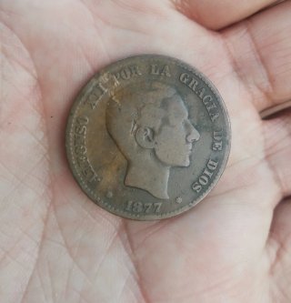 Lote 2 Monedas 10 Céntimos Alfonso XII 1877-1878