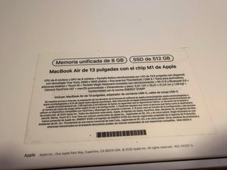 MacBook Air M1 13 8GB RAM 512GB Disco Duro