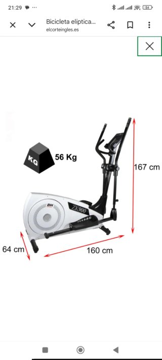 Bicicleta Elíptica BH ZK900 M6 Bluetooth