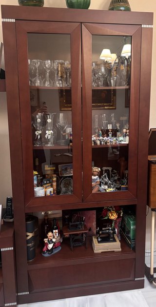 Vitrina de madera y cristal