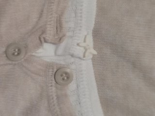 Camiseta beige manga 3/4 efecto doble