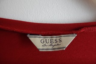 Maglietta Guess Rossa Manica Lunga Vintage Y2K Taglia