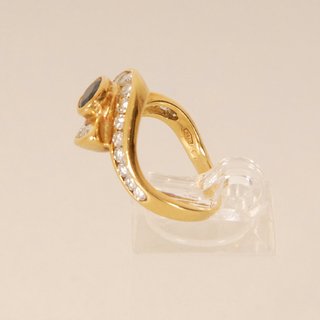 Anillo Oro 18k Vintage Zafiro y Diamantes