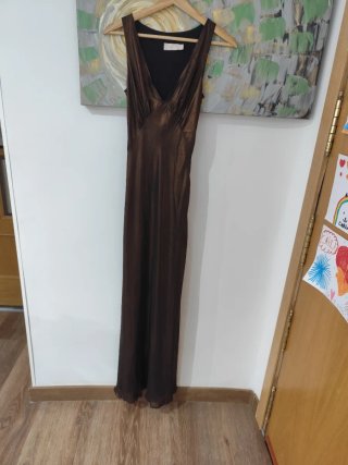 Vestido Mango Dorado Talla M
