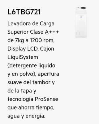Lavadora AEG Carga Superior L6TBG721
