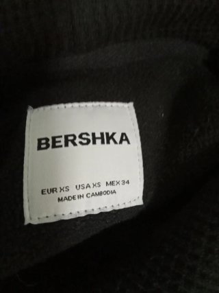 Sudadera Bershka Negra Cremallera