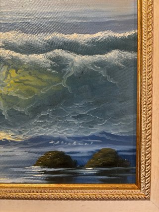 Coppia di Quadri a Olio Marina