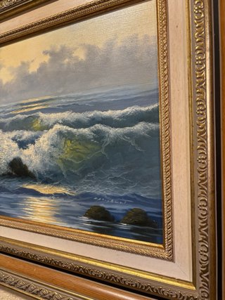 Coppia di Quadri a Olio Marina