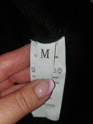 Vestido manga larga canalé Shein negro