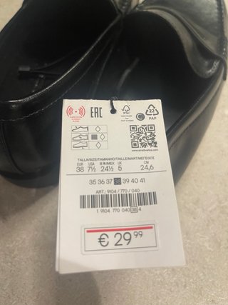 Mocasines Stradivarius Negros Talla 38 Nuevos