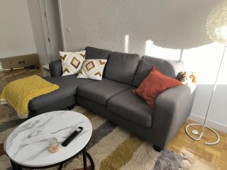 Sofá Chaise Long Gris Tela