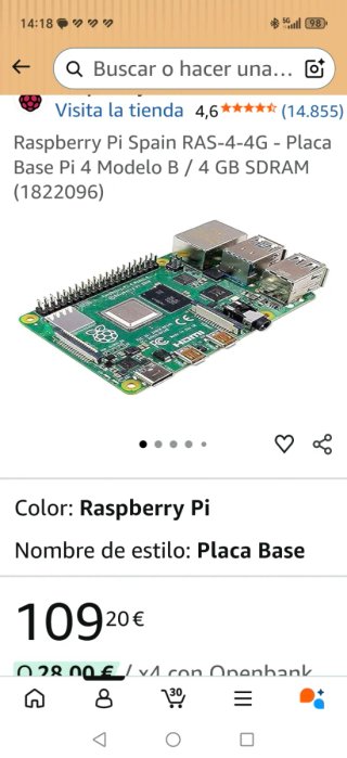 Raspberry Pi 4B con 2 mandos y cables SD 256Gb
