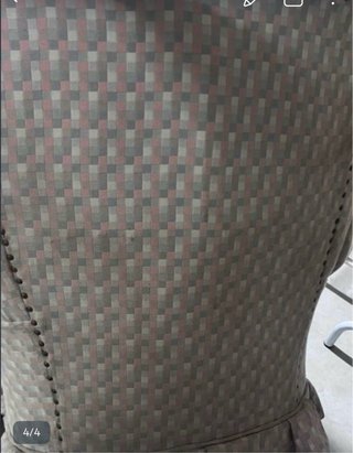 Poltrone con orecchie in tessuto grigio e rosa, 15 ciascuna