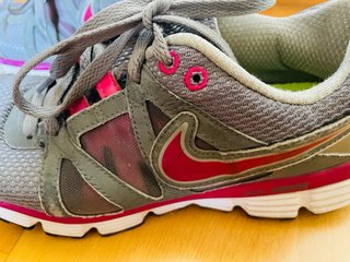 Zapatillas Nike grises y rosas