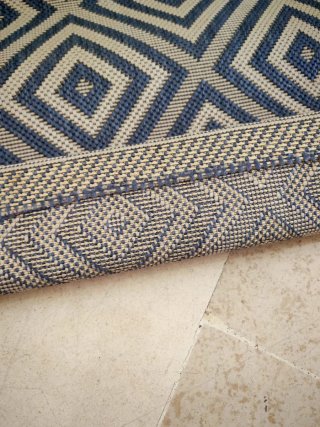 Alfombra Vinílica Geométrica Gris/Azul 140*200cm