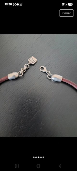 Collar de  Cuero y Plata 1 para mi