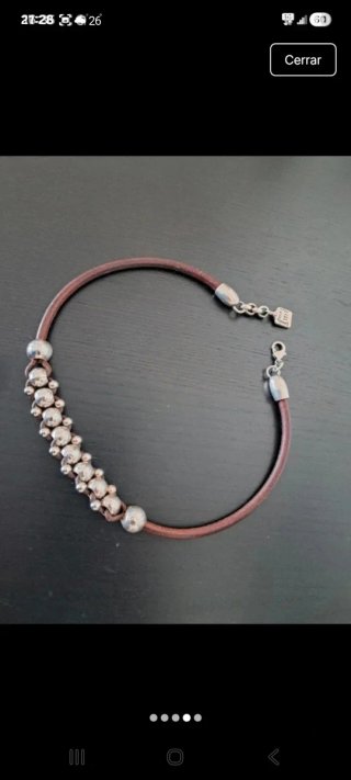 Collar de  Cuero y Plata 1 para mi
