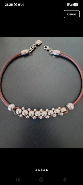 Collar de  Cuero y Plata 1 para mi