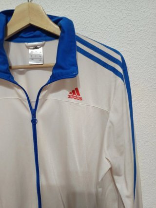 Chaqueta Adidas Blanca y Azul
