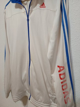 Chaqueta Adidas Blanca y Azul