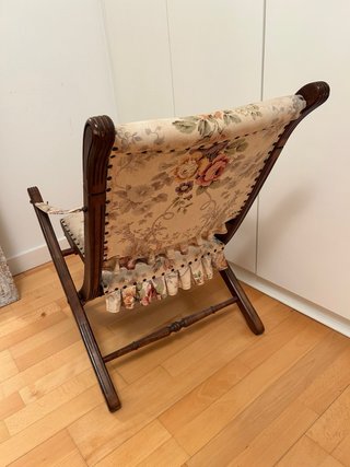 Silla plegable clásica floral madera