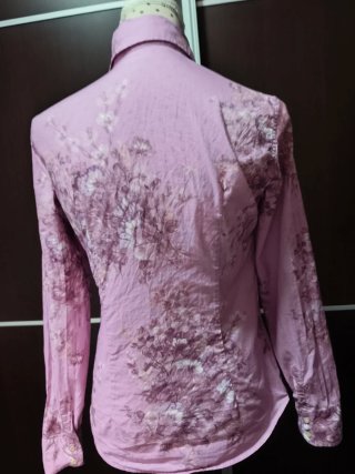 Camisa floreada lila Massimo Dutti Talla M