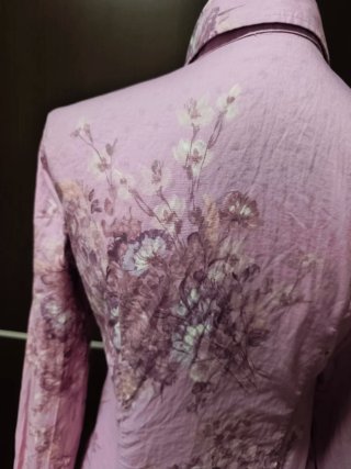 Camisa floreada lila Massimo Dutti Talla M