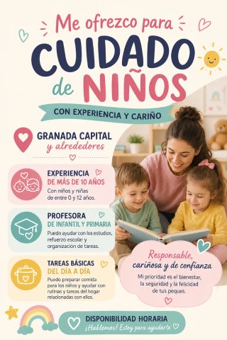 ¡Cuidadora infantil con experiencia y cariño!