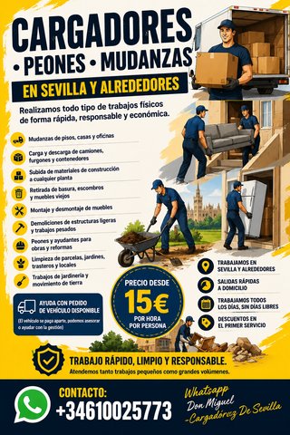 CARGADORES • PEONES • MUDANZAS EN SEVILLA
