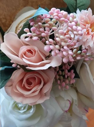 Bellissimo bouquet fiori artificiali Ike