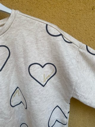 Sudadera Zara niña, corazones love. Con etiqueta!!