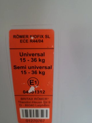 Silla coche Britax Römer Kidfix. Con Isofix