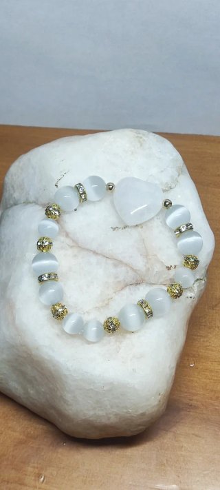 Pulsera elástica Monx mujer piedras blancas
