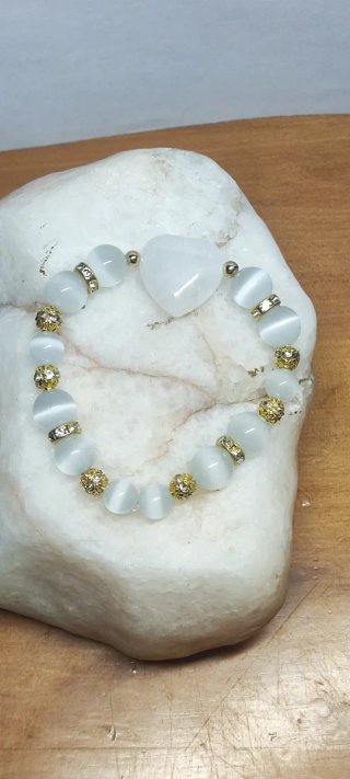 Pulsera elástica Monx mujer piedras blancas
