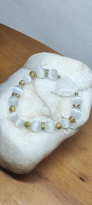 Pulsera elástica Monx mujer piedras blancas
