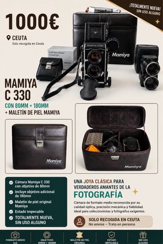 Mamiya C330 + 80mm + 180mm + Maletín
