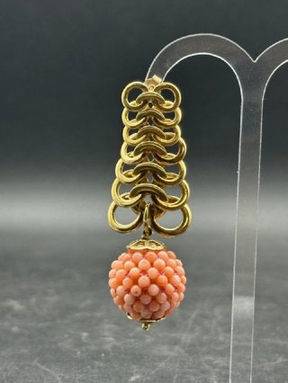 Pendientes Oro y Coral Rosa