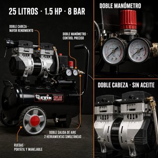 Compresor Cevik Pro 25L Silencioso