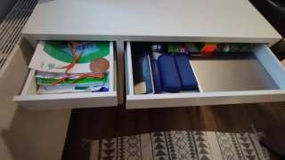 Escritorio blanco Micke + Estante
