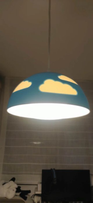 Lámpara infantil nubes azul y blanco