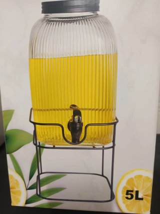 Dispenser Vetro 5L con Erogatore e Stand