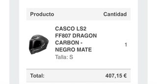 Casco LS2 FF807 Dragon Carbon Negro Mate talla S