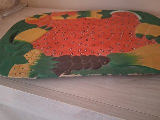Vassoio vintage legno artigianato indonesiano