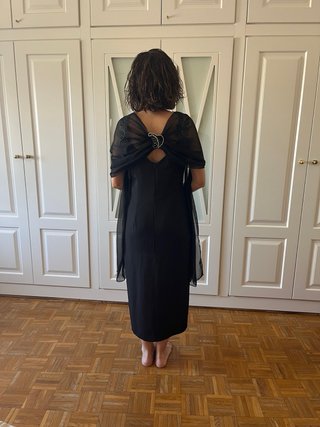 Vestido negro y chal talla L