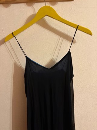 Vestido negro largo tirantes
