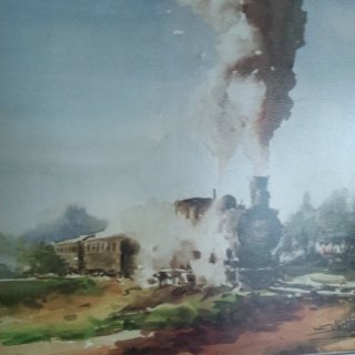 Cuadro tren vapor vintage oferta