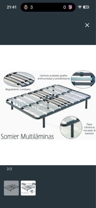 Somier multilaminas 200x150 cm COMO NUEVO