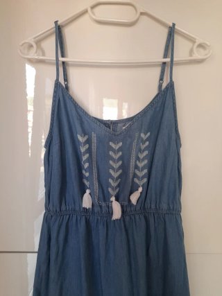 Vestido largo boho Springfield azul