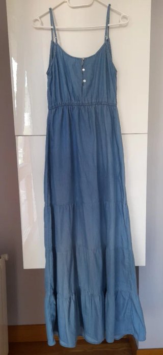 Vestido largo boho Springfield azul